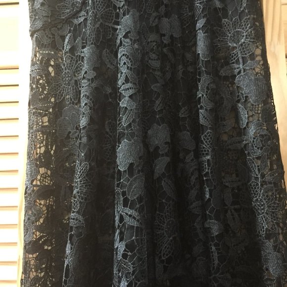 NICOLE MILLER LACE SHEER HEM GOWN Size 2 - Picture 11 of 16
